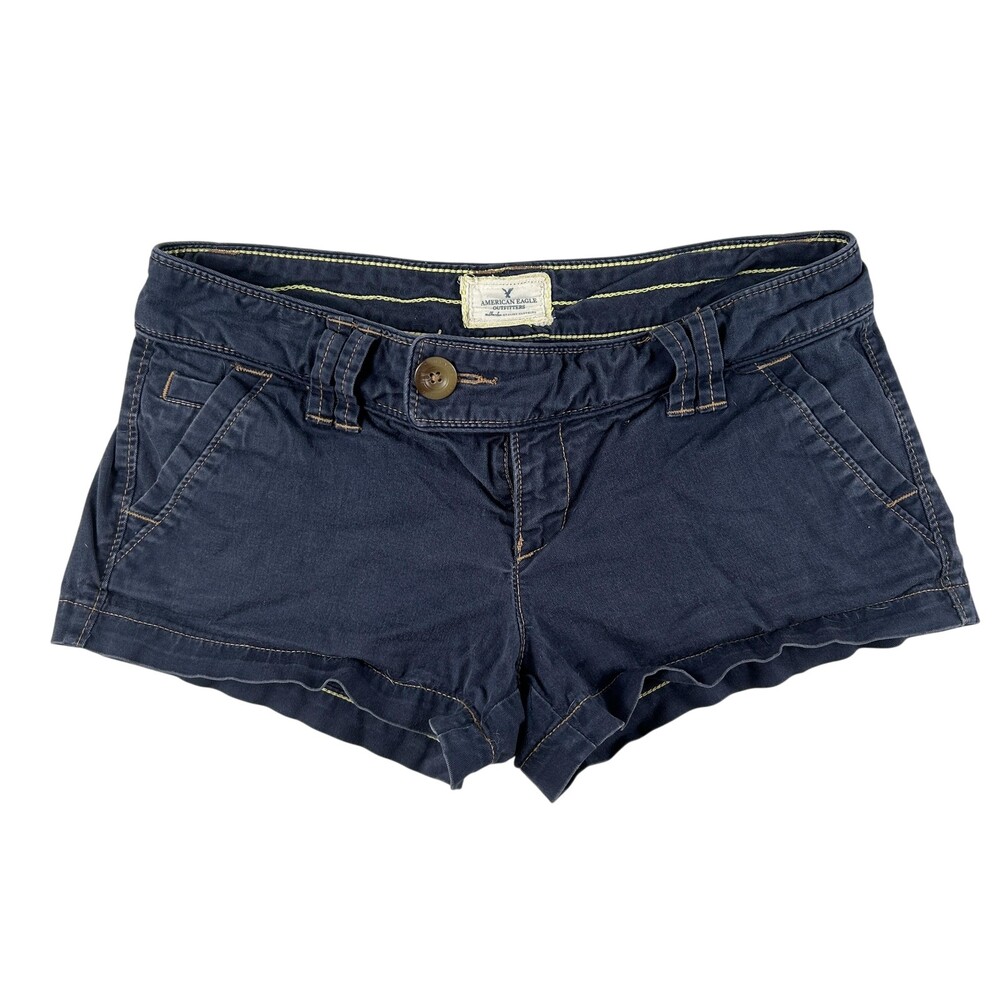 Vtg American Eagle Outfitters Shorts Womens Size 2 Low Rise Twill Mini Y2K 2000